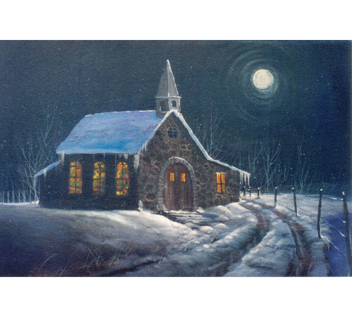 8870 Church in Moonlight