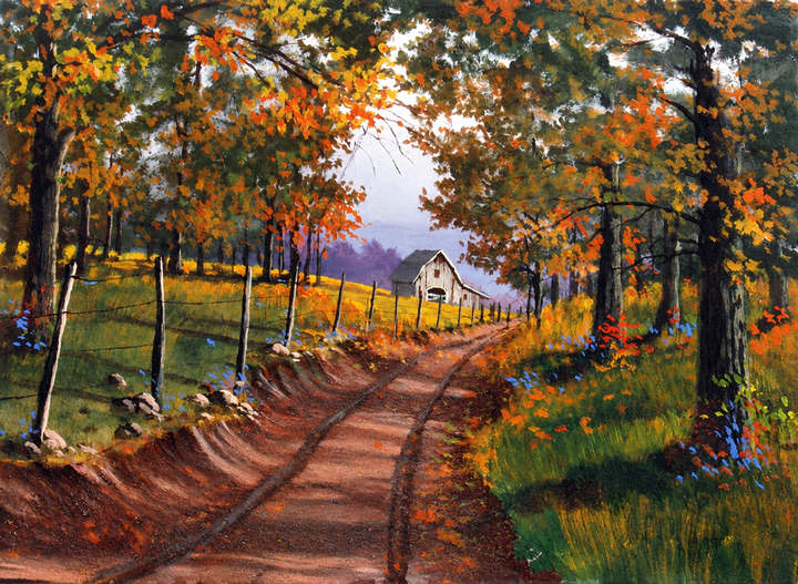 8832 Fall Road Jerry Yarnell 8832 Fall Road instructional acrylic painting video