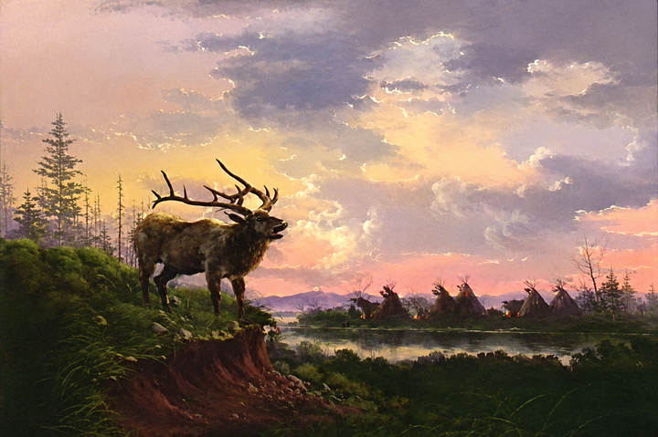 #8890 Elk Above Indian Village