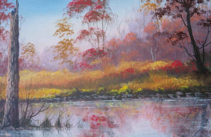 Jerry Yarnell 0310 Autumn Reflections instructional acrylic painting video