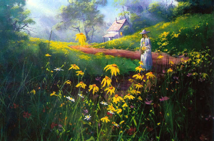 1501 Flower Girl Jerry Yarnell 1501 Flower Girl instructional acrylic painting video